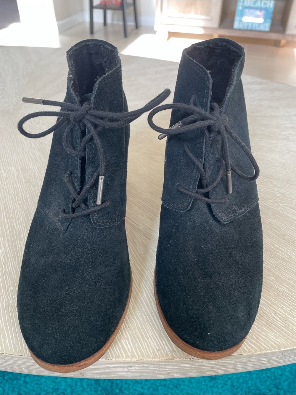 Toms Black Suede Ankle Booties
